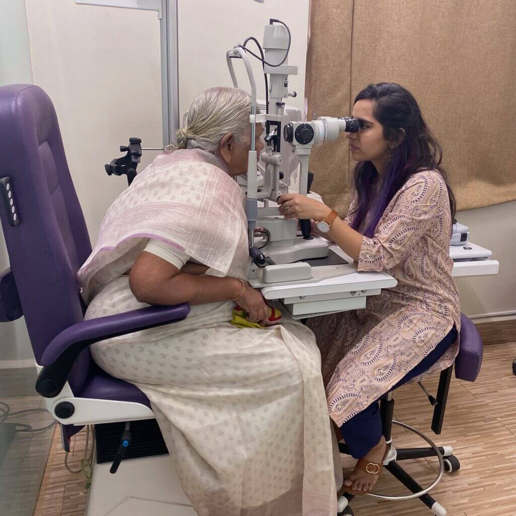 Dr Devanshi Shah in her clinic with patient